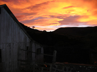 Sonnenunergang über der Conta Dinheiro Farm